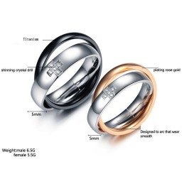Stabiele Kwaliteit Kruis Titanium Ring Voor Geliefden Met Diamant
