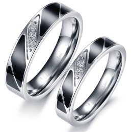 Hoogwaardige Titanium Ring Voor Geliefden Met Diamant