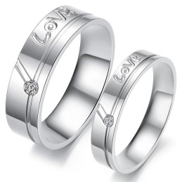 Wereldwijd Bekende Gelaagde Titanium Ring Voor Geliefden Met Strass