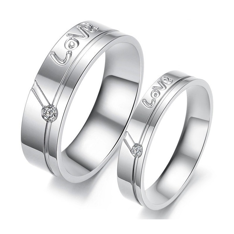 Wereldwijd Bekende Gelaagde Titanium Ring Voor Geliefden Met Strass
