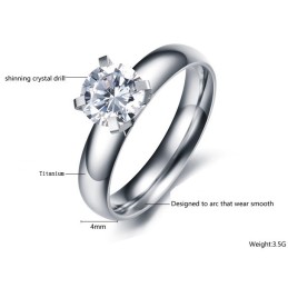 Duurzame Vrouwelijke Titanium Ring Met Strass