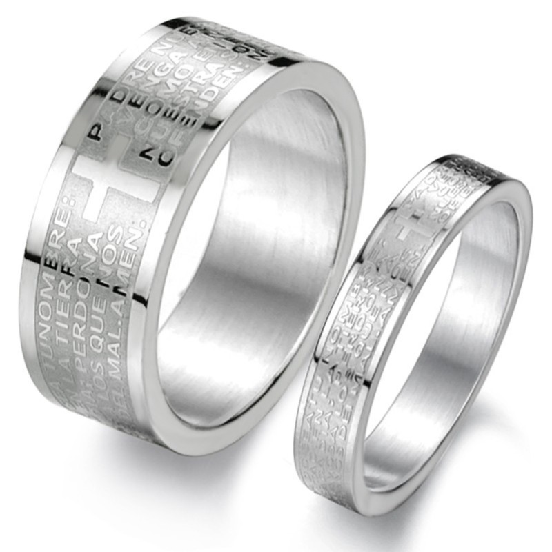 Uitstekende Kwaliteit Engelse Bijbel Titanium Ring Voor Geliefden Uitstekende Kwaliteit Engelse Bijbel Titanium Ring Voor Geliefden