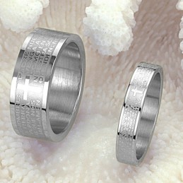 Uitstekende Kwaliteit Engelse Bijbel Titanium Ring Voor Geliefden