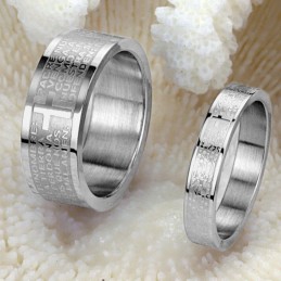 Uitstekende Kwaliteit Engelse Bijbel Titanium Ring Voor Geliefden