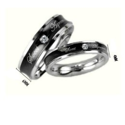 Betrouwbare Prestatie Zwarte Titanium Ring Voor Geliefden