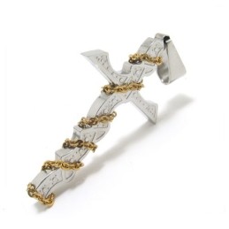 Mode Heren Kruisketting Van Puur Titanium (Nieuw)
