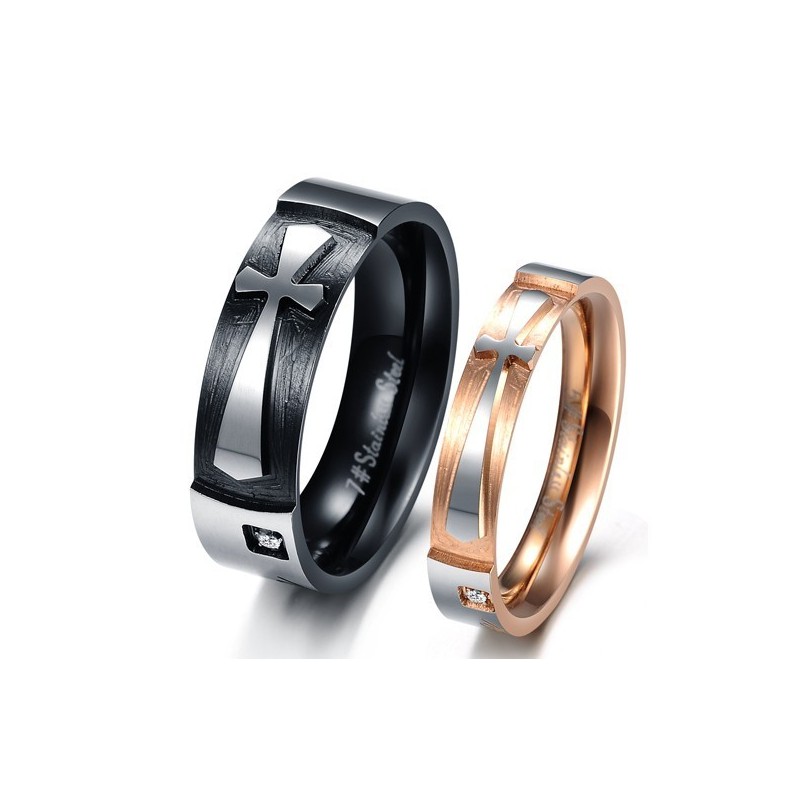 Stabiele Kwaliteit Kruis Titanium Ring Voor Geliefden Stabiele Kwaliteit Kruis Titanium Ring Voor Geliefden
