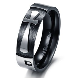 Stabiele Kwaliteit Kruis Titanium Ring Voor Geliefden