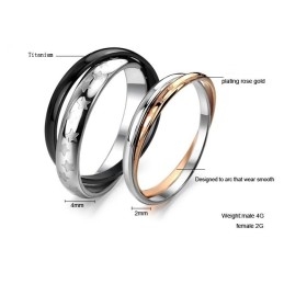 Breed Scala Aan Persoonlijkheid Titanium Ring Voor Geliefden
