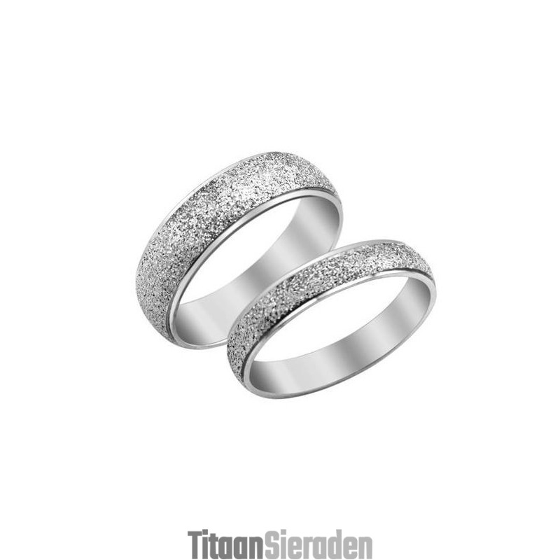 Stabiele Kwaliteit Scrub Titanium Ring Voor Geliefden