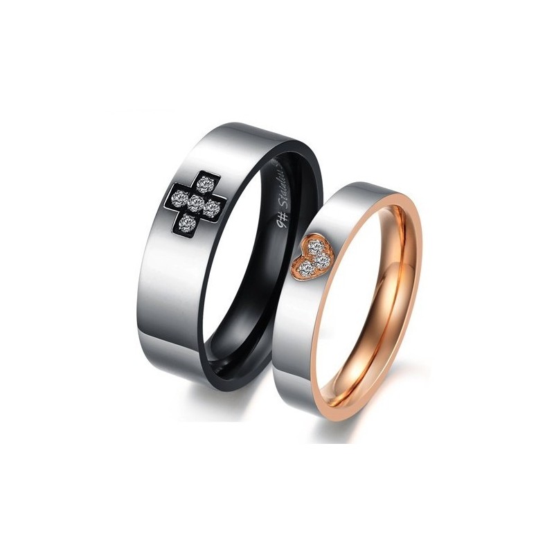 Titanium Ring Met Kruis Van Superieure Kwaliteit Voor Geliefden Titanium Ring Met Kruis Van Superieure Kwaliteit Voor Geliefden
