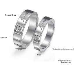 Kwaliteit En Kwantiteit Gegarandeerde Titanium Ring Voor Geliefden Met Diamant
