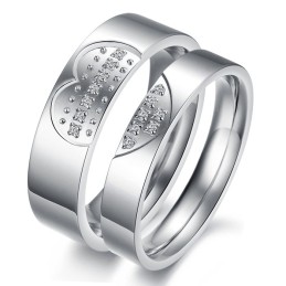 Hoogwaardige Titanium Ring Met Strass Steentjes Voor Geliefden