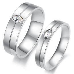 Hoogwaardige Titanium Ring Voor Geliefden Met Strass