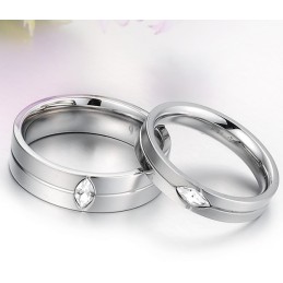 Hoogwaardige Titanium Ring Voor Geliefden Met Strass