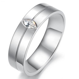 Hoogwaardige Titanium Ring Voor Geliefden Met Strass