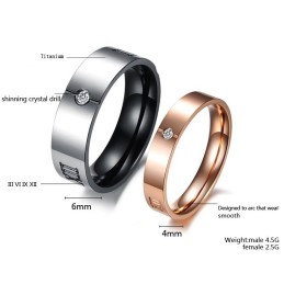 Betrouwbare Titanium Ring Met Romeinse Cijfers Voor Geliefden