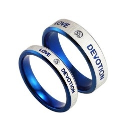 Stabiele Kwaliteit Blauwe Titanium Ring Voor Geliefden
