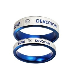 Stabiele Kwaliteit Blauwe Titanium Ring Voor Geliefden