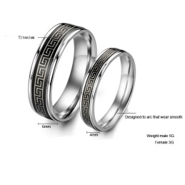 Eenvoudig Te Gebruiken Zwarte Titanium Ring Voor Geliefden