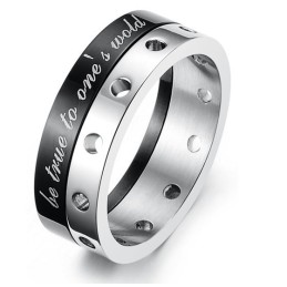 Compleet In Specificaties Zwarte Titanium Ring Voor Geliefden