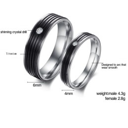 Superieure Kwaliteit Beknopte Titanium Ring Voor Geliefden
