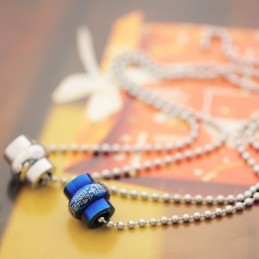 Klassieke Blauwe Titanium Bijbelketting En Hanger (Één Paar)