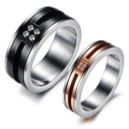 Compleet In Specificaties Wielvormige Titanium Ring Voor Geliefden