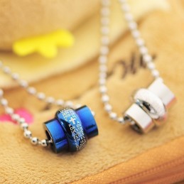 Klassieke Blauwe Titanium Bijbelketting En Hanger (Één Paar)