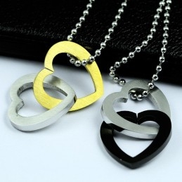 Modepaar Met Een Hartvormige Titanium Hanger En Ketting (Één Paar)