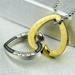 Modepaar Met Een Hartvormige Titanium Hanger En Ketting (Één Paar)