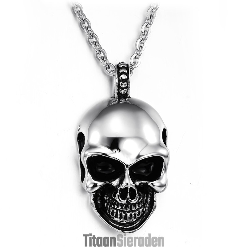 De King Of Quantity Schedel Titanium Ketting De King Of Quantity Schedel Titanium Ketting