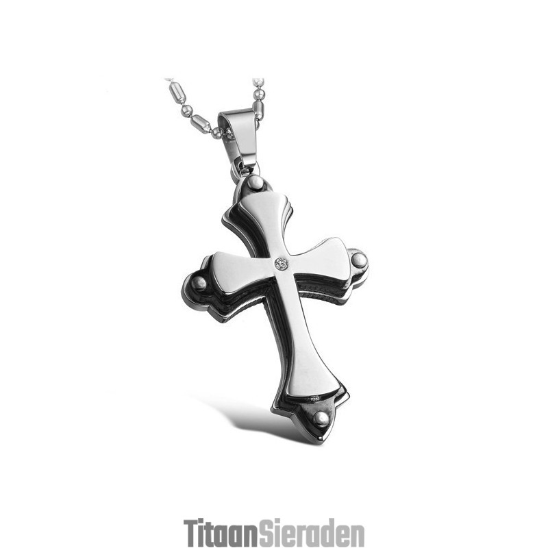 Kwaliteit En Kwantiteit Gegarandeerde Kruistitanium Ketting Met Strass Kwaliteit En Kwantiteit Gegarandeerde Kruistitanium Ketting Met Strass