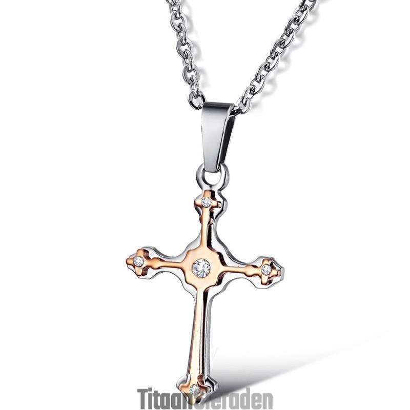 De Koning Van De Hoeveelheid Vrouwelijke Kruis Titanium Ketting