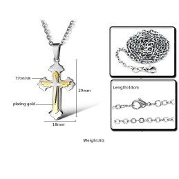 Breed Scala Aan Kruis Titanium Ketting