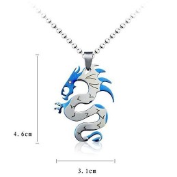 Mode Puur Titanium Heren Hangers En Ketting Draak