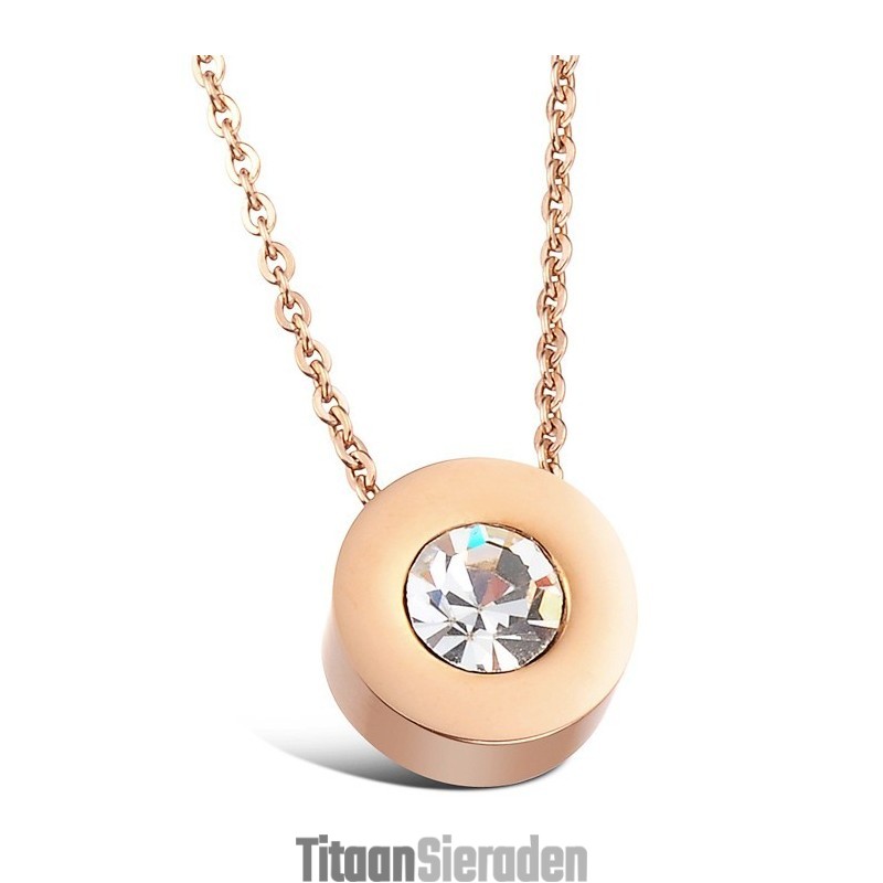 Stabiele Kwaliteit Dames Titanium Ketting Met Strass