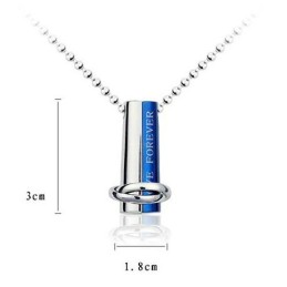 Liefde Voor Altijd Blauwe En Zilveren Tweedelige Titanium Hangerketting