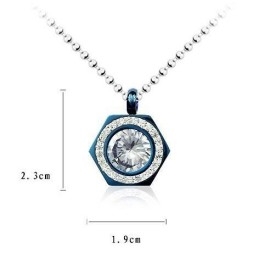 Hexagram Blauwe Hanger Van Puur Titanium En Diamant