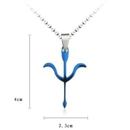 Cupido'S Pijl Blauwe Titanium Hanger En Ketting