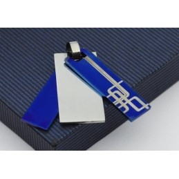 Man 3-Delige Patroon Puur Titanium Ketting Gratis Ketting