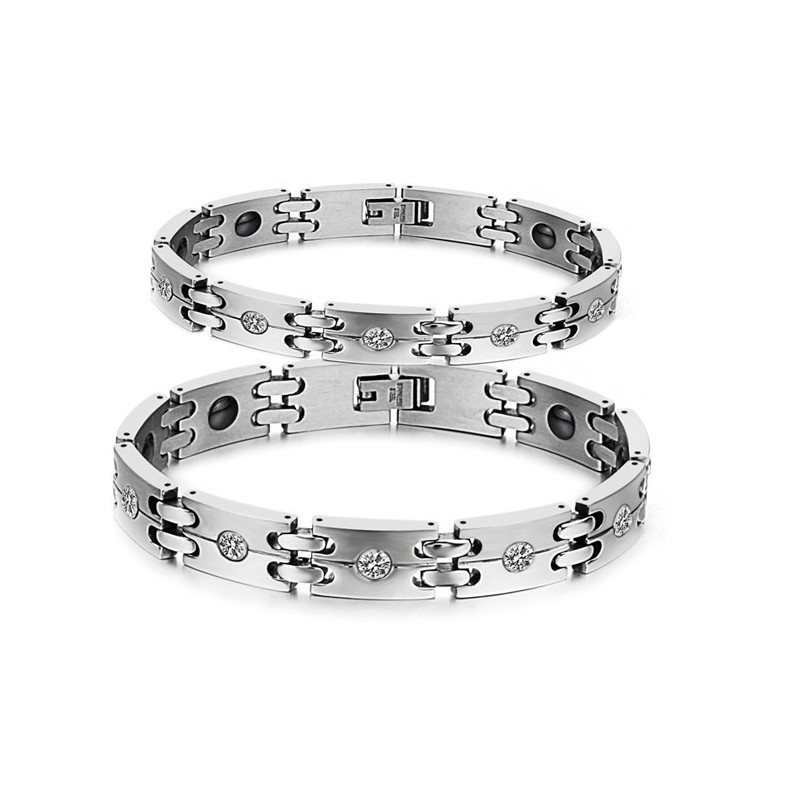Stabiele Kwaliteit Titanium Gezondheidsarmband Voor Geliefden Met Strass Stabiele Kwaliteit Titanium Gezondheidsarmband Voor Geliefden Met Strass