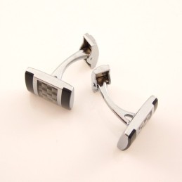 Manchetknopen Met Breipatroon Van Titanium En Koolstofvezel