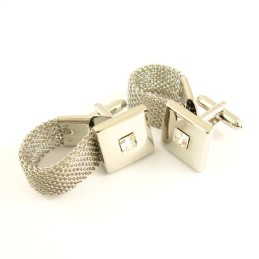 Speciaal Ontworpen Titanium Manchetknopen Met Diamant