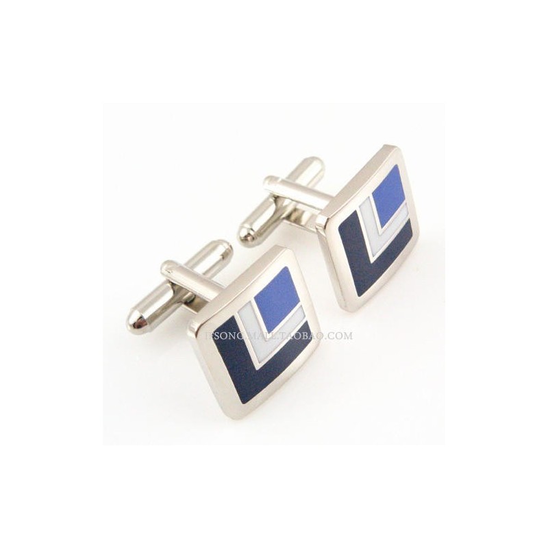 Titanium Marineblauwe Polyline Manchetknopen Titanium Marineblauwe Polyline Manchetknopen
