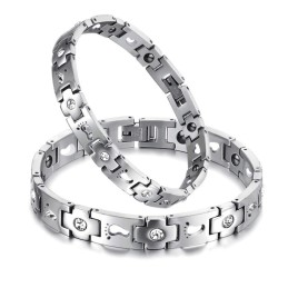 De Koningin Van Kwaliteitstitanium Armbanden Voor Geliefden Met Strass
