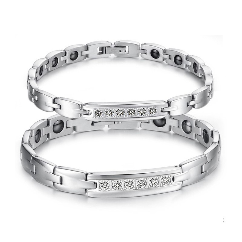 Betrouwbare Kwaliteit Titanium Magneet Armband Voor Geliefden Met Strass Betrouwbare Kwaliteit Titanium Magneet Armband Voor Geliefden Met Strass