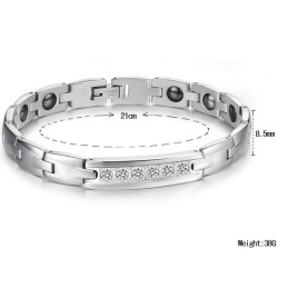 Betrouwbare Kwaliteit Titanium Magneet Armband Voor Geliefden Met Strass