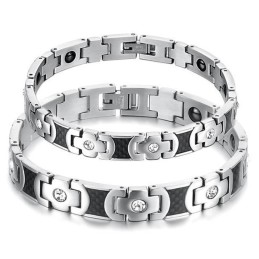 Superieure Kwaliteit Titanium Gezondheidsarmband Voor Geliefden Met Strass