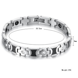 Superieure Kwaliteit Titanium Gezondheidsarmband Voor Geliefden Met Strass